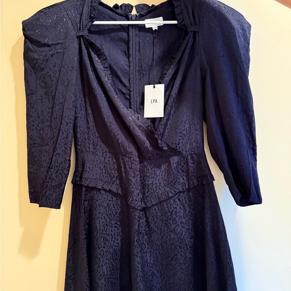 LPA Dresses & Skirts - LPA Blue Puff Sleeve Cocktail  Dress